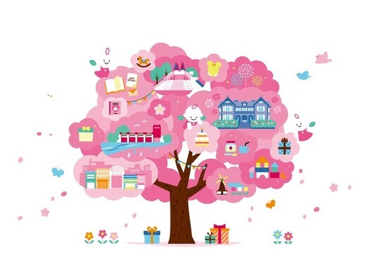 イラスト:1歳のお誕生日おめでとうございます