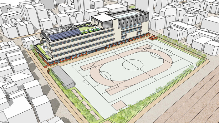 イラスト:滝野川第五小学校パース図