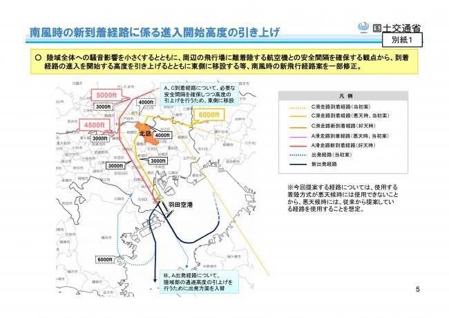 イラスト:羽田空港機能強化-修正経路