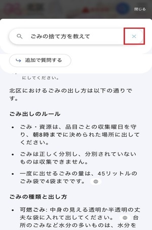 geminiの検索画面